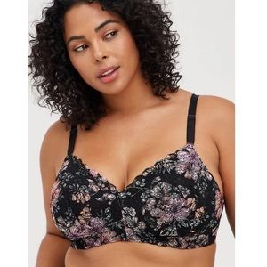 LIGHTLY LINED EVERYDAY WIRE-FREE BRA - LACE FLORAL WITH 360° BACK SMOOTH…